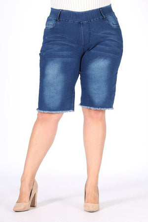 Open image in slideshow, Distressed Bermuda Short Jeggings
