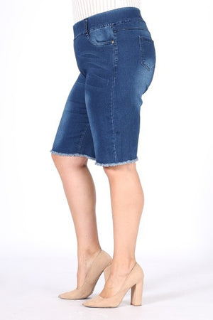 Distressed Bermuda Short Jeggings