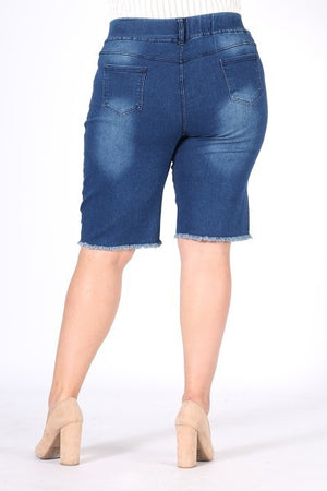 Distressed Bermuda Short Jeggings