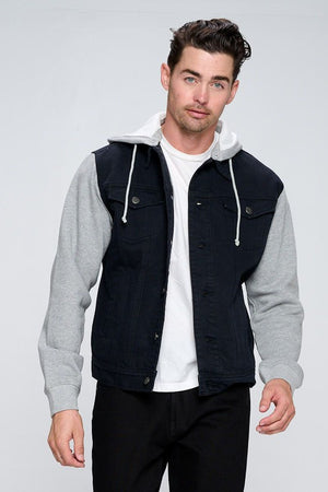 Open image in slideshow, Denim &amp; Fleece Hoodie
