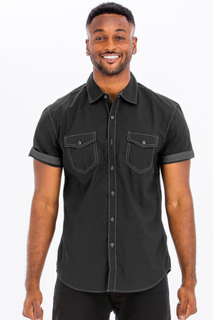 Open image in slideshow, Stitched Button Up
